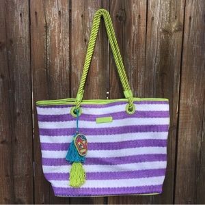 Vera Bradley Lilac Stripe Large Tote